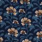Preview: Viskose Druck Blumen blau beige